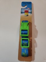 New Size Small/Medium Dog Collar Blue/Green Palm Trees Pattern adjustable 10-16&quot; - £7.04 GBP