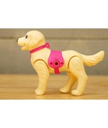 Barbie Mattel Taffy Strollin&#39; Pup Hard Plastic Toy Dog Yellow Lab Pink S... - £7.77 GBP