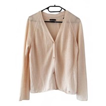 MARC O`POLO Ladies Pure Linen V-Neck Beige Knit Thin Cardigan size S - £17.91 GBP