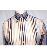 Ben Sherman Premium Button Front Shirt Sz 2 Med Stripe Carnaby Fit 100% ... - £15.54 GBP