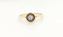 18k Two Tone Gold Diamond Engagement Promise Ring In A Bezel Setting - £318.94 GBP