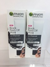 (2) Garnier SkinActive Black Peel Off Mask w/Charcoal Clog Pores All Typ... - £6.37 GBP