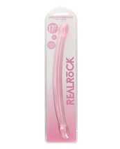 Shots Realrock Crystal Clear 17&quot; Double Dildo Pink - $25.14