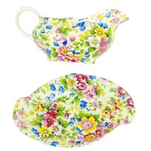 Vintage Royal Winton Cheadle Chintz England - Small Sauce Boat with Underplate - £42.64 GBP
