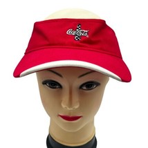 Coca Cola Checkered Bottle Visor Hat Falcon Headwear Red Nascar Vintage - $12.16