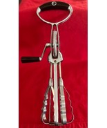 Vintage EKCO Flint Egg Beater Hand Held Crank Mixer Stainless Black Handle - $282.06 MXN