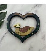 Vintage Welcome Heart Duck Wall Hanging Decor Small Duck 90s Blue Bird - $432.59 MXN