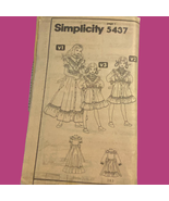Simplicity 5437 Dress Pattern Girls 7 1981 Uncut No Envelope Prairie Cot... - £7.76 GBP