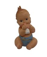 Vintage Rubber Baby Figurine Squeaker Toy With Diaper &amp; Bottle - $439.45 MXN