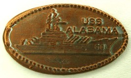 USS Alabama WWII Battleship Souvenir Pressed Elongated Penny Zinc - £3.88 GBP