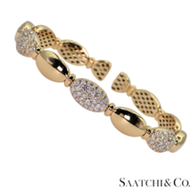 18k (750) Rose Gold Natural Brilliant Cut VVS Diamond: Bangle Bracelet - £4,414.32 GBP