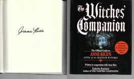 The Witches&#39; Companion SIGNED by Anne Rice NOT Personalized! 1ST ED Hardcover  - £380.75 GBP