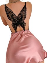 Trendy TRON Women&#39;s Satin Mini Dress for Adults, Pink, S-XL, Backless Sp... - $529.74 MXN