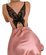 Trendy TRON Women's Satin Mini Dress for Adults, Pink, S-XL, Backless Spaghetti  - $28.42