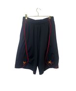 Jordan 23 Retro Mesh Basketball Shorts Men&#39;s L Black Red Embroidered Logo - $33.99
