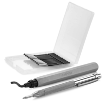 Deburring Tool - 10 Extra Blades and Scribe Pen and Zipper Storage Case - Machin - £20.48 GBP