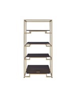 Yumia Bookshelf, Gold &amp; Walnut Finish - $1,166.21 CAD