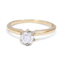 14KT Yellow Gold VS2 Diamond 0.43ct Solitaire Engagement Ring - £822.51 GBP