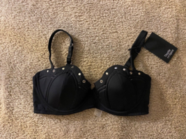 Thistle And Spire Black Bondage Sparkle Bra Size 34D Sexy Gorgeous Luxur... - £26.07 GBP