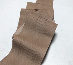 Supple Nubuck Velvet Snakeskin Leather Hide Back-cut Craft Supply Taupe - $20.56+