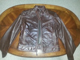 JL Kando 100% Real Genuine Brown Goat Crunch Leather Jacket Sz 8 (US) 40... - £29.41 GBP