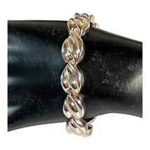 Italian Sterling Puff Link Bracelet Milor Italy Silver 925 7.5&quot; 22g VTG Chunky - £95.57 GBP