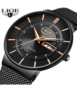 LIGE Mens Watches Top Brand Luxury Waterproof Ultra Thin minimalist watch - £36.75 GBP+
