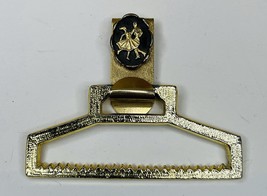 Vintage Gold Tone Square Dancing Towel Holder Belt Clip - $7.74