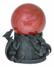Climbing Dragons Red Blood Planet Sandstorm Ball Statue With Sound Sensor Decor - £36.18 GBP