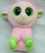 Ty Basket Beanies Big Eyed Pink & Green Lamb 3" Plush Stuffed Animal Toy - $14.85