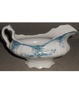 ANTIQUE Upper Manley FLOW BLUE Gravy Boat MADE IN ENGLAND - $49.49