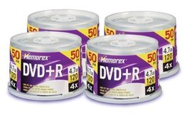 Memorex 4.7GB 4X DVD+R Media (200-Pack) - £23.81 GBP