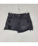 NOBO No Boundaries Junior&#39;s Jean Shorts Cut Off Distressed Black Size 17... - $11.60