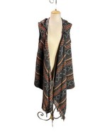 Jack BB Dakota Aztec Wool Blend Hooded Drape Vest w/ Fringe Women’s Medium - $67.70 CAD