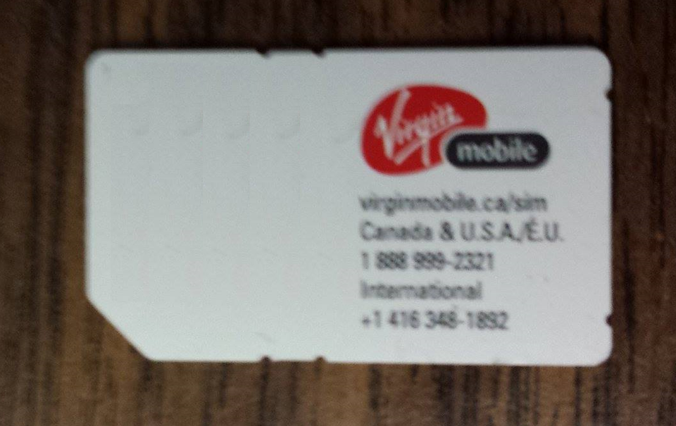 VIRGIN MOBILE CANADA HSPA GSM CELL PHONE TESTING SIM CARD TO ACCESS PHON... - $5.22