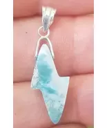 BLUE larimar handcarved 925 sterling silver Gemstone RAY pendant (l-126) - $28.22 CAD