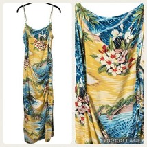 Vintage Maui Clothing Company Hawaiian Tropical Floral Aloha Maxi Dress ... - $72.99