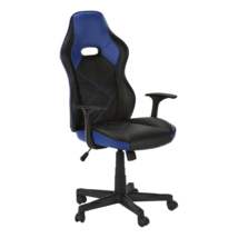 Office Chair - Gaming / Black / Blue LEATHER-LOOK - £188.38 GBP