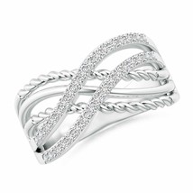 ANGARA Natural Diamond Twisted Rope Wrap Ring in 14K Gold (Grade-HSI2, 0.34 Ctw) - £1,279.54 GBP