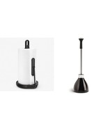 Tension Arm Paper Towel Holder, Black Stainless Steel &amp; Toilet Plunger a... - $344.69