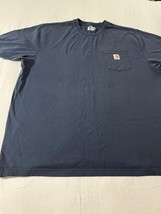Carhartt Loose Fit Men's 2XL Short Sleeve Pocket Workwear Blue T-Shirt K87 NVY image 10