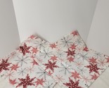 2 Christmas Winter Pillow Covers 19&quot;x19&quot; Soft White Red Snowflakes With ... - $24.20 CAD