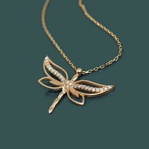 1Ct Round Cut Dragonfly VVS1/D Diamonds 14K Rose Gold Finish Free Chain 18&quot; - $152.24