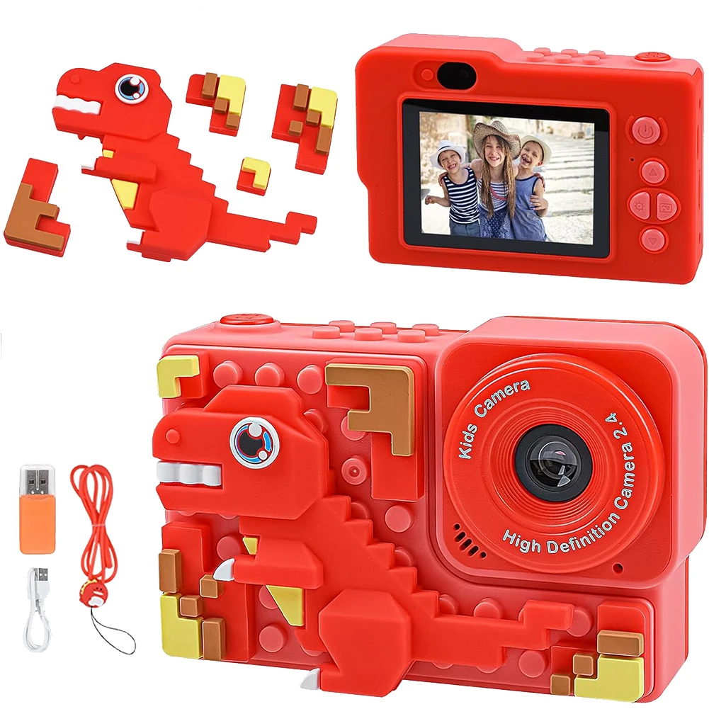 Dinosaur Kids Camera Children Digital Video Toy Camera with Dinosaur Silicone - £15.99 GBP+