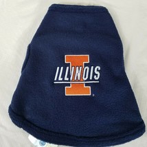 Illinois Fleece Pullover Shirt Dog Pet Deep Blue Orange XXS - $9.90