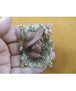 (CA3-38) RARE African-American LADY Church Hat brown CAMEO Pin Pendant J... - $593.86 MXN