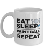 Funny Paintball Mug - Eat Sleep Repeat - 11 oz Coffee Cup For Sports Fans  - £11.81 GBP