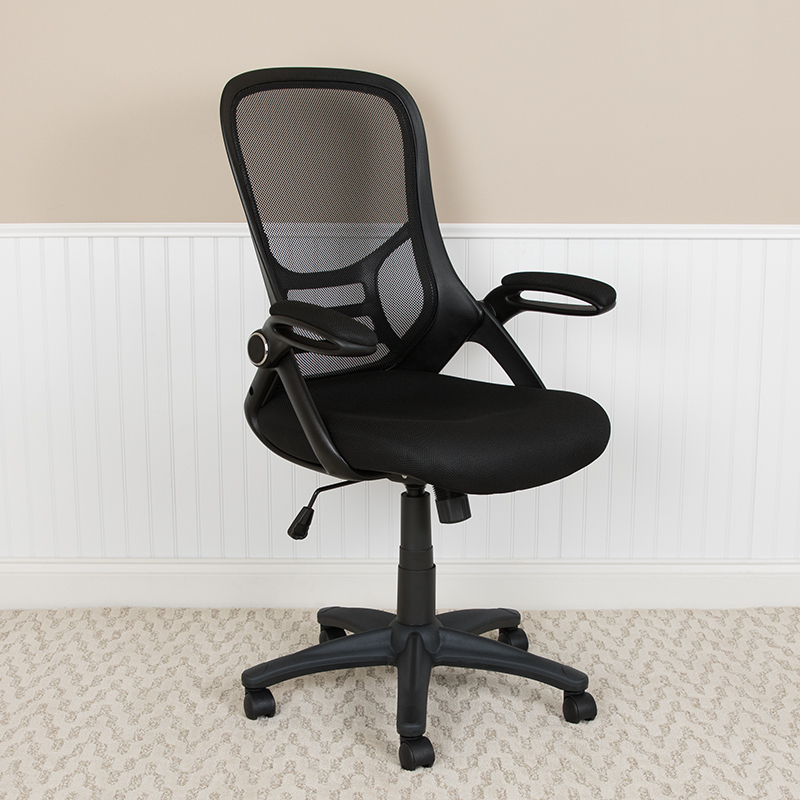 Black Mesh Office Chair HL-0016-1-BK-BK-GG
