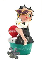 Betty Boop Mini Earring Trinket Box Coca Cola Coke Figurine w/ Pin 3.5&quot; H Resin - £15.58 GBP