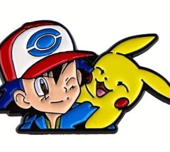 Ash Ketchum and Pikachu Enamel Pin - New Pokemon Characters Pin - $5.50